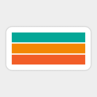 Three Classic Stripes - Turquoise and Orange Sticker